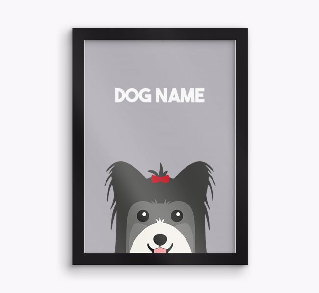 Peeking Dog: Personalised {breedFullName} Framed Print